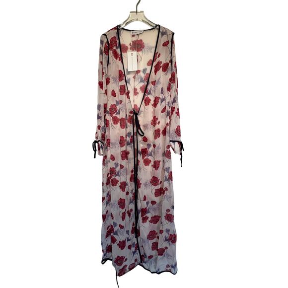 Endless Rose Sheer Floral Kimono Robe Boho Layering Duster Small - Picture 2 of 9